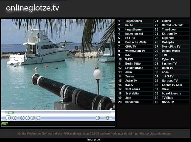 Bild: OnlineGlotze.tv bringt rund 40 TV-Kanäle als zentrale deutsche Internetplattform auf den PC-Bildschirm nach Hause