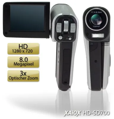 HD Camcorder im Taschenformat für SDHC Karten mit bis zu 32Gigabyte Bild: HD Camcorder im Taschenformat für SDHC Karten mit bis zu 32Gigabyte