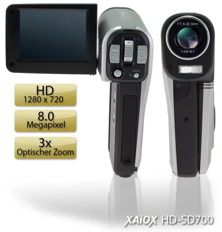 HD Camcorder im Taschenformat für SDHC Karten mit bis zu 32Gigabyte Bild: HD Camcorder im Taschenformat für SDHC Karten mit bis zu 32Gigabyte