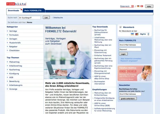 Neu in Österreich - formblitz.at liefert Rechtsanwaltsleistungen per Klick aus dem Internet Bild: Neu in Österreich - formblitz.at liefert Rechtsanwaltsleistungen per Klick aus dem Internet