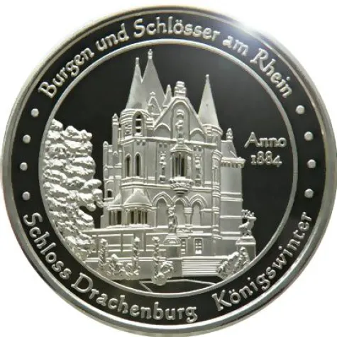 Bild: Schloss Drachenburg wird Partner des Rheintaler. Taler zeigt Schloss und wird von 150 Partnern akzeptiert