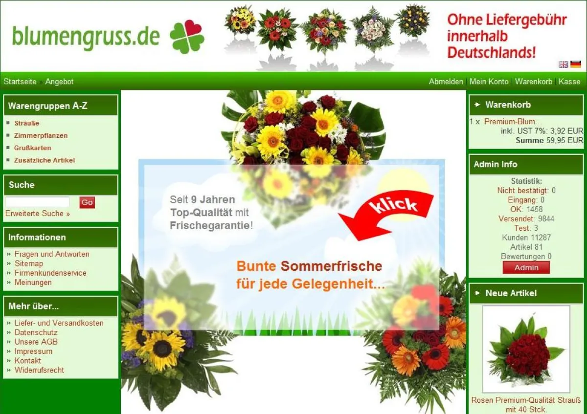blumengruss.de in neuem Gewand