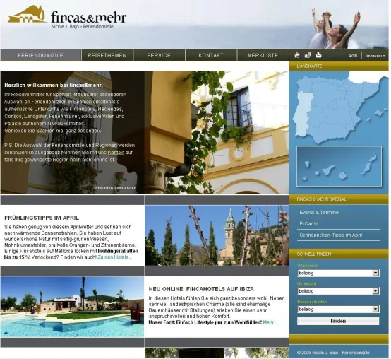 fincas&mehr - Ein Reiseportal für besondere Feriendomizile in Spanien Bild: fincas&mehr - Ein Reiseportal für besondere Feriendomizile in Spanien