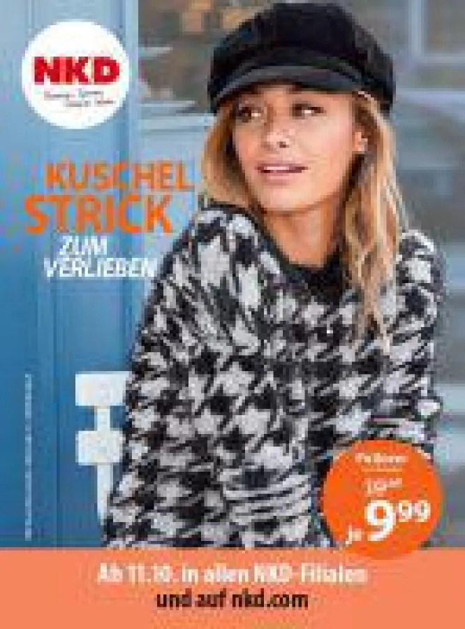 Kuschel-Strick zum Verlieben: Ab 11. Oktober gibt es Pullover zum Aktionspreis von 9,99 Euro bei NKD.