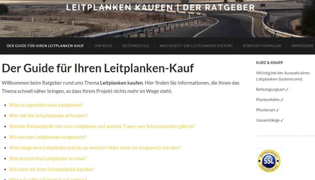 Leitplanken Kaufen! Ja gerne aber wo?