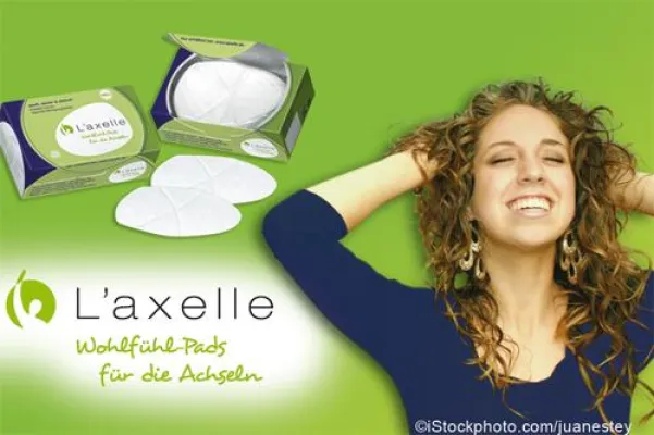 Bild: Neue, ultradünne L’axelle Wohlfühl-Pads für die Achseln schützen sicher vor Schweiß- und Deoflecken