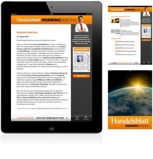 apploft bringt "Handelsblatt Morning Briefing" auf das iPad Bild: apploft bringt "Handelsblatt Morning Briefing" auf das iPad