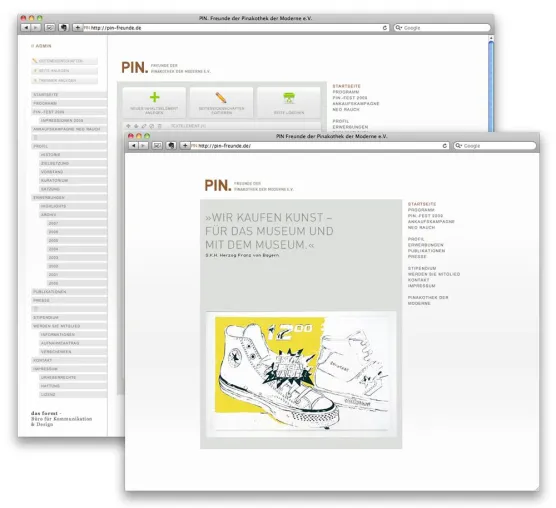 PIN. Freunde der Pinakothek der Moderne e.V. mit neuem Onlineauftritt von »das formt«. Bild: PIN. Freunde der Pinakothek der Moderne e.V. mit neuem Onlineauftritt von »das formt«.
