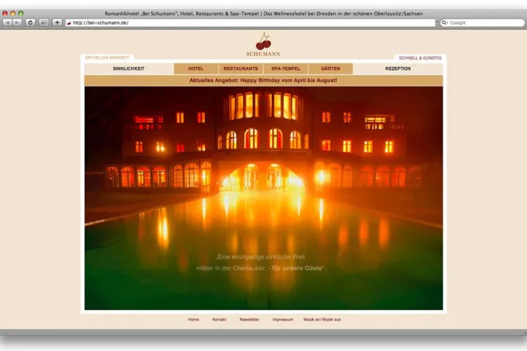 Bild: Wellness fürs Auge – Der Neue Internetauftritt des Romantikhotels „Bei Schumann“