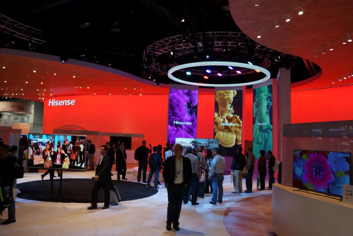 Der Messestand von Hisense auf der CES 2015