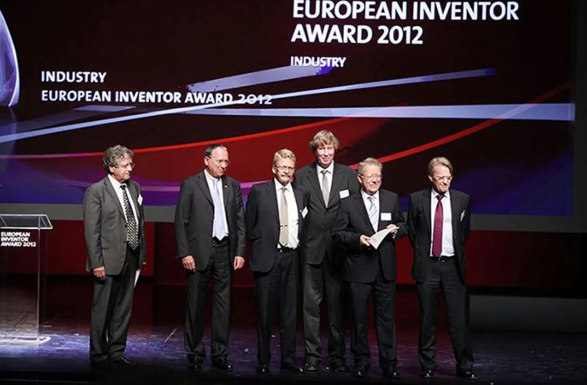award ceremony From left: Mr. Herouf, Mr. Westermann (Widex), President Battistelli, Mr. Andersen (