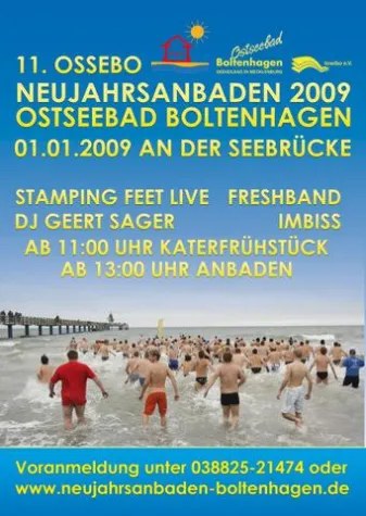 Bild: 11. OSSEBO Neujahrsanbaden im Ostseebad Boltenhagen