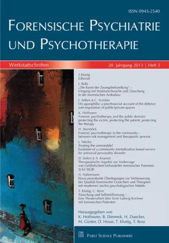 Forensik: Zwangsbehandlung mit psychoanalytischer Orientierung erfolgversprechend Bild: Forensik: Zwangsbehandlung mit psychoanalytischer Orientierung erfolgversprechend