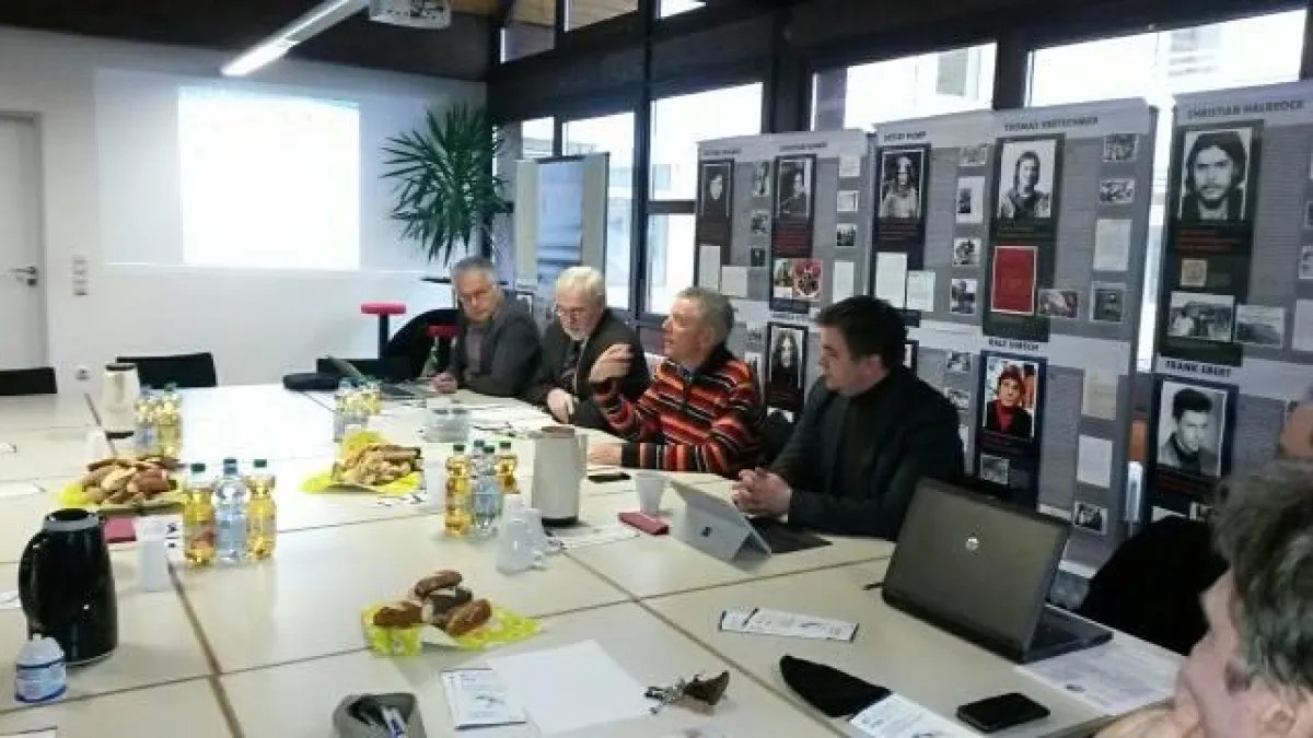 Im Pressgespräch (v.h.n.v.): R. Schäfer, K. Wolff, M. Rinscheid, T.Hellmann