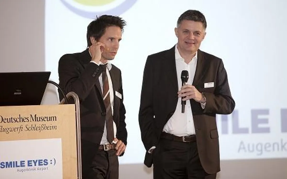 Dr. Martin Bechmann und Dr. Rainer Wiltfang (v. l.) begrüßen die Teilnehmer