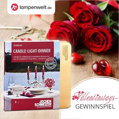 Bild: Valentinstags-Gewinnspiel bis zum 3.2.2016: Candle-Light-Dinner für 2 gewinnen im Blog der Lampenwelt GmbH