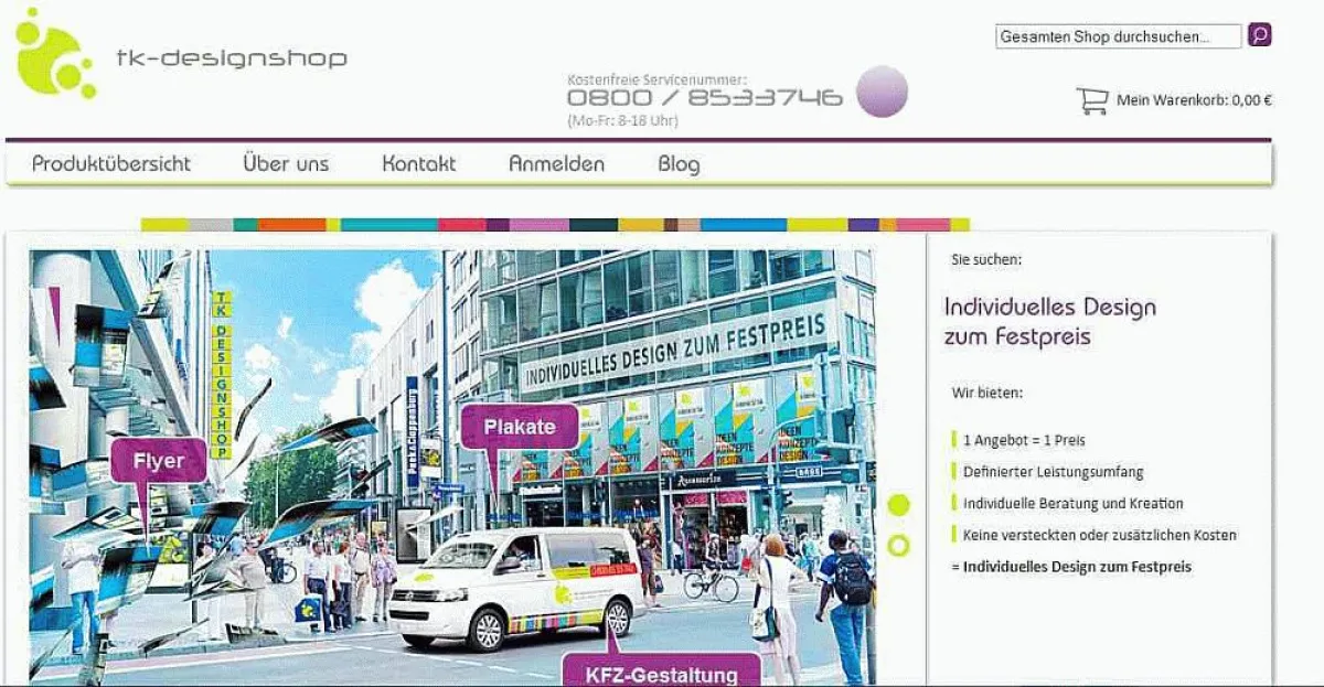 Willkommen im tk-designshop - individuelle Gestaltung zum Festpreis