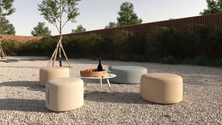 BLOOM Outdoor Poufs - Polsterhocker für Ihren Garten Bild: BLOOM Outdoor Poufs - Polsterhocker für Ihren Garten