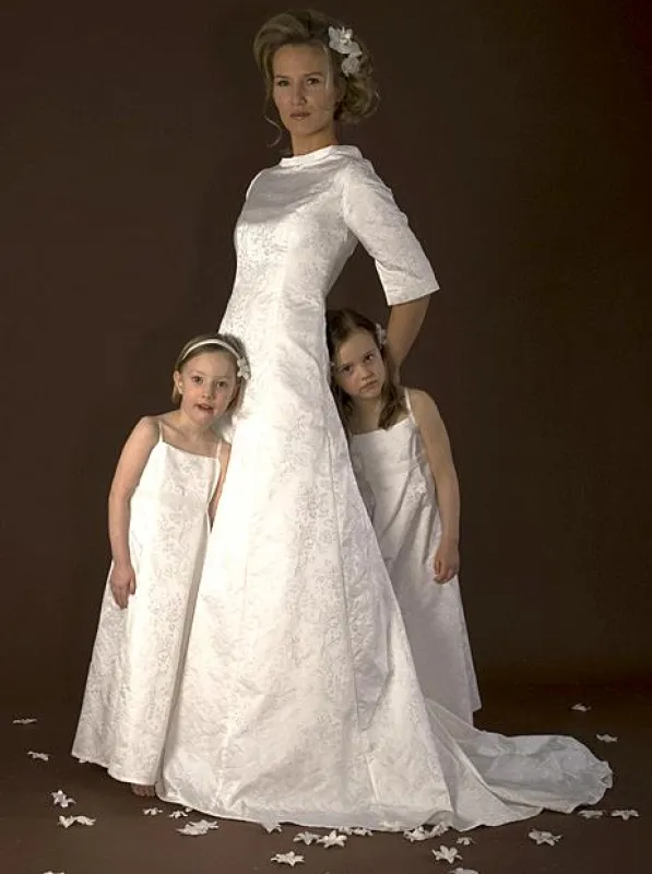 Brautkleid aus Seide mit Jacquard-Muster