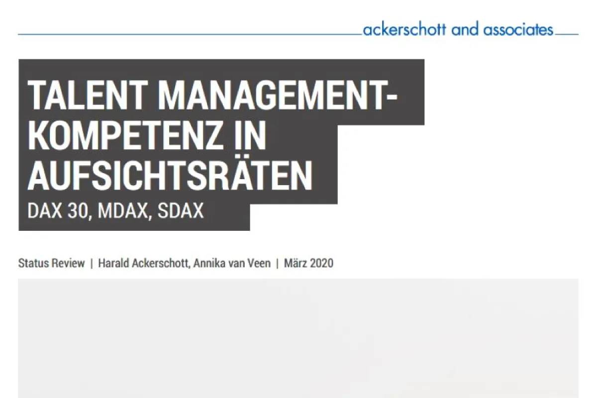 Titelblatt der Studie „Talent Management-Kompetenz in Aufsichtsräten“