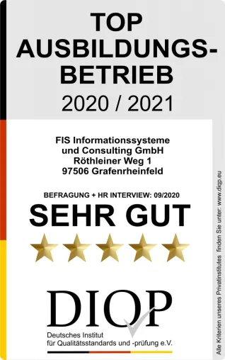 Bild: FIS Informationssystem als Top Ausbildungsbetrieb (DIQP) ausgezeichnet