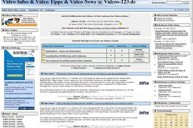Bild: Erfolgreicher Relaunch: Video Portal Videos-123.de nun auch mit Forum