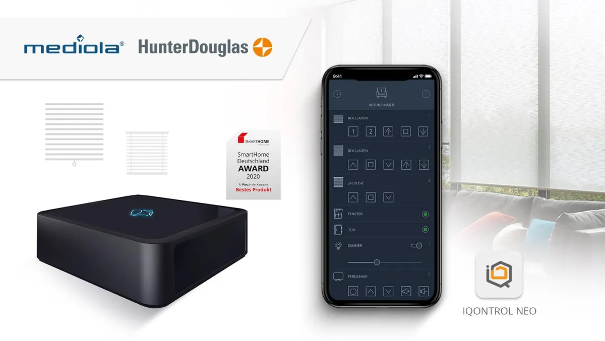 mediola® und Hunter Douglas kooperieren im Bereich Smart Home