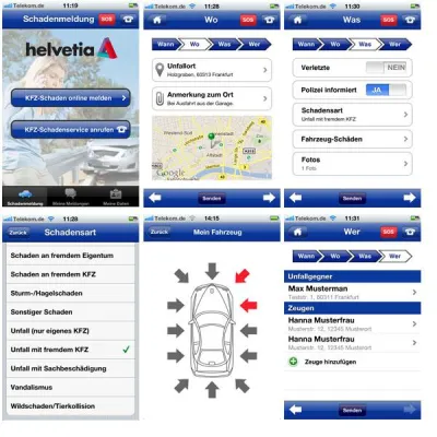 Bild: Die Schweizer Versicherung Helvetia mit neuer iPhone-App für Kfz-Schäden