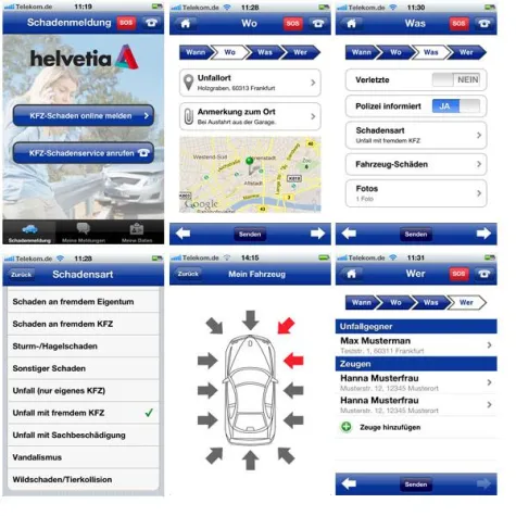 Bild: Die Schweizer Versicherung Helvetia mit neuer iPhone-App für Kfz-Schäden