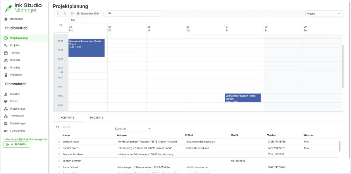 Kalender für die Organisation der Termine (© Max Lock)