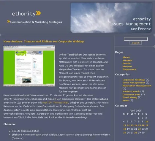 Bild: Ethority.de ist online: Ein Corporate Weblog über Corporate Weblogs, Marketing und  Kommunikations-Strategien