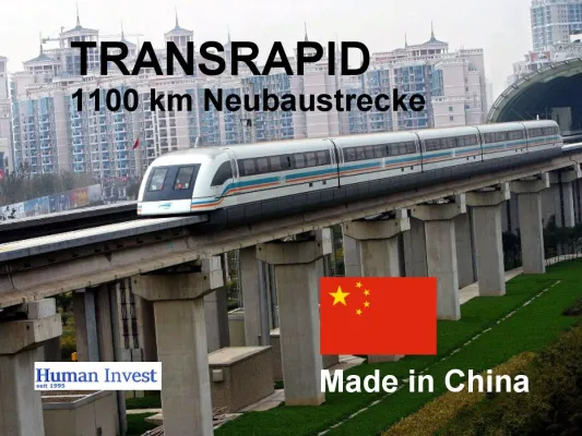 Bild: Transrapid Neubaustecke in China (1100 km) wird bereits 2020 fertiggestellt