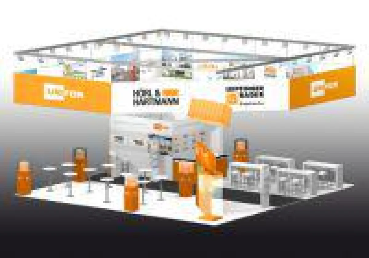 Am Unipor-Messestand auf der BAU 2017 laden zwei Meeting-Zonen zum Gespräch am Stand 320 in Halle A3 ein (Bild: Unipor, München).