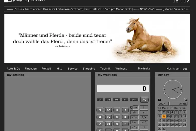 Neu: Der kostenlose Bildschirmhintergrund mit Taschenrechner, Kalender und vielen weiteren Funktionen Bild: Neu: Der kostenlose Bildschirmhintergrund mit Taschenrechner, Kalender und vielen weiteren Funktionen