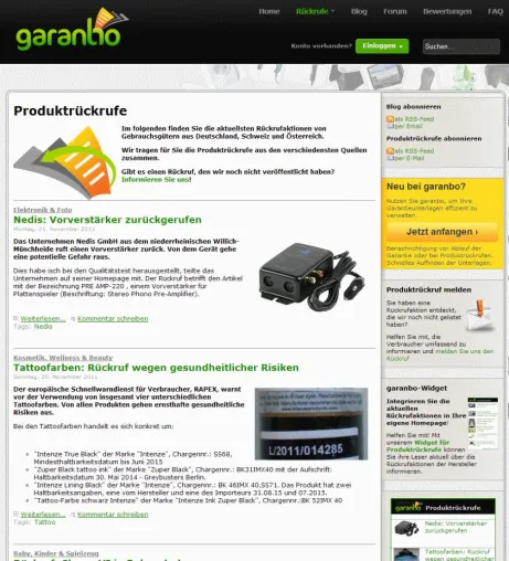 Mit garanbo bei Produktrückruf aktiv Verbraucher benachrichtigen Bild: Mit garanbo bei Produktrückruf aktiv Verbraucher benachrichtigen
