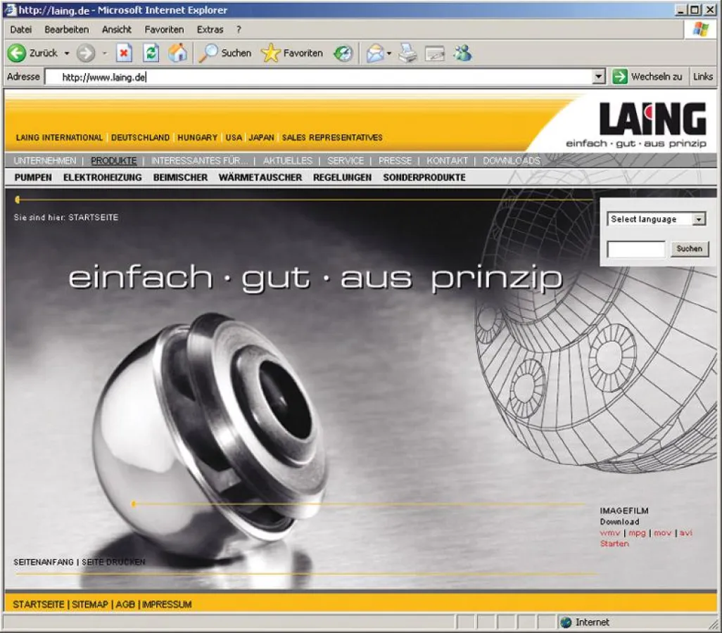 Die neue Homepage auf www.laing.de