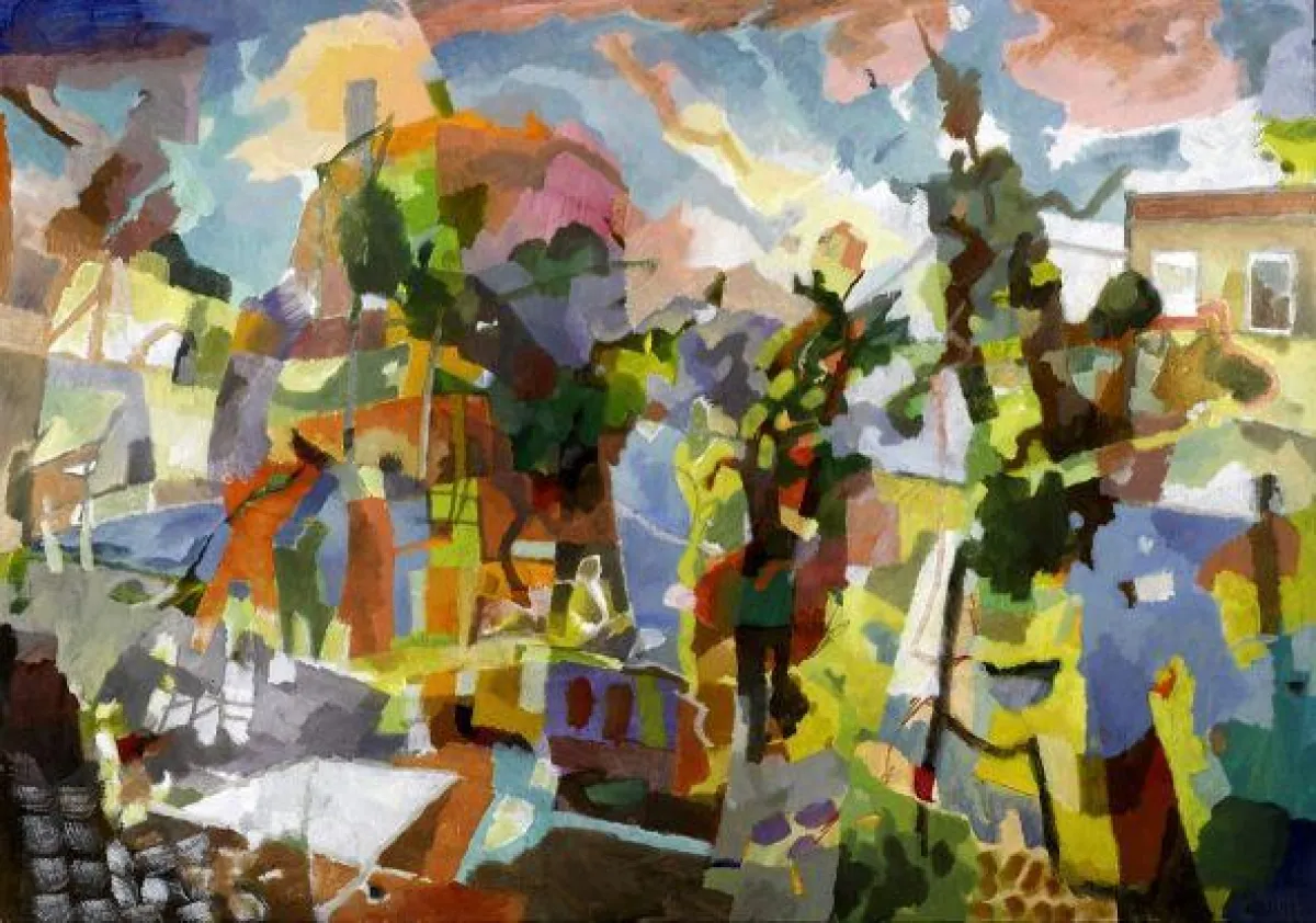 Heinz Rolefs: Landschaft 2006;  Ölfarben 70 x 100 cm