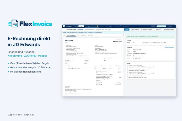 Bild: E-Rechnung direkt in JD Edwards: Suppora stellt FlexInvoice vor