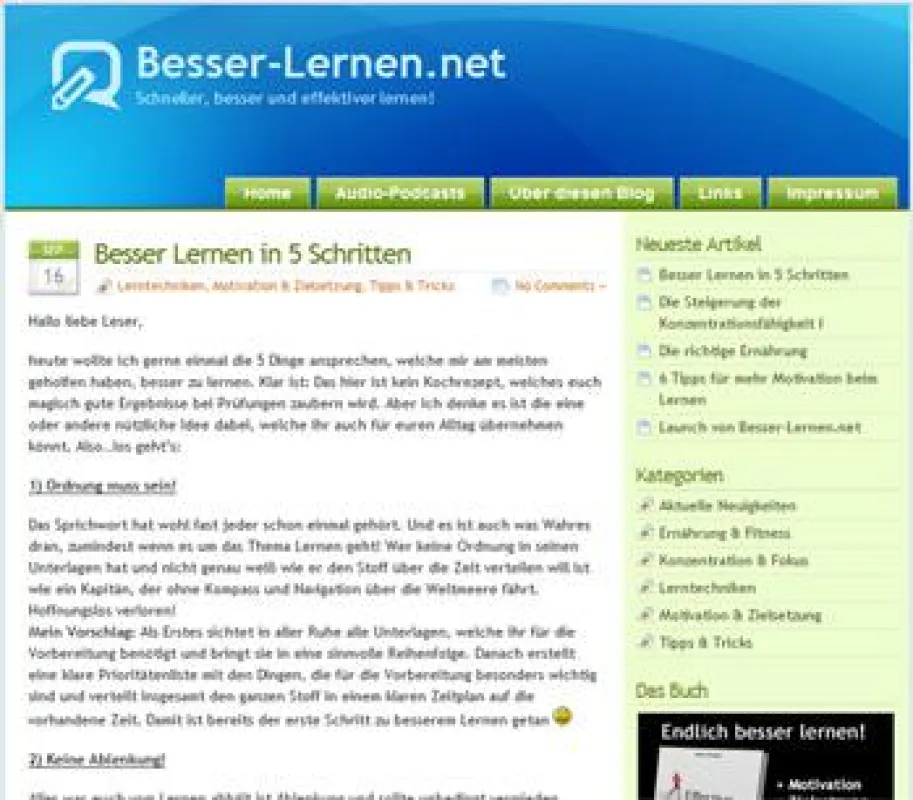 Screenshot von Besser-Lernen.net