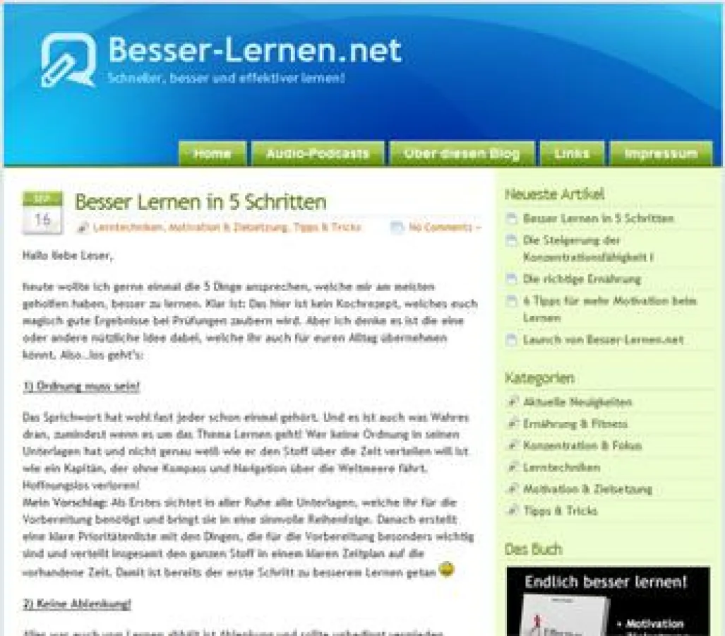 Screenshot von Besser-Lernen.net