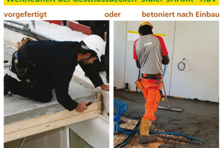 Sidler SHARK® Holzbetonverbund Geschossdecken bieten Topqualität ohne Verbindungsmaterial und Zeiteinsparung Bild: Sidler SHARK® Holzbetonverbund Geschossdecken bieten Topqualität ohne Verbindungsmaterial und Zeiteinsparung