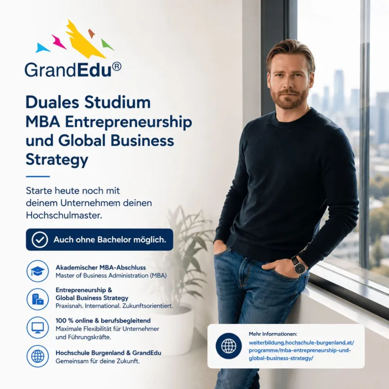 Mit GrandEdu erfolgreich zum MBA Entrepreneurship und Global Business Strategy (© GrandEdu GmbH)