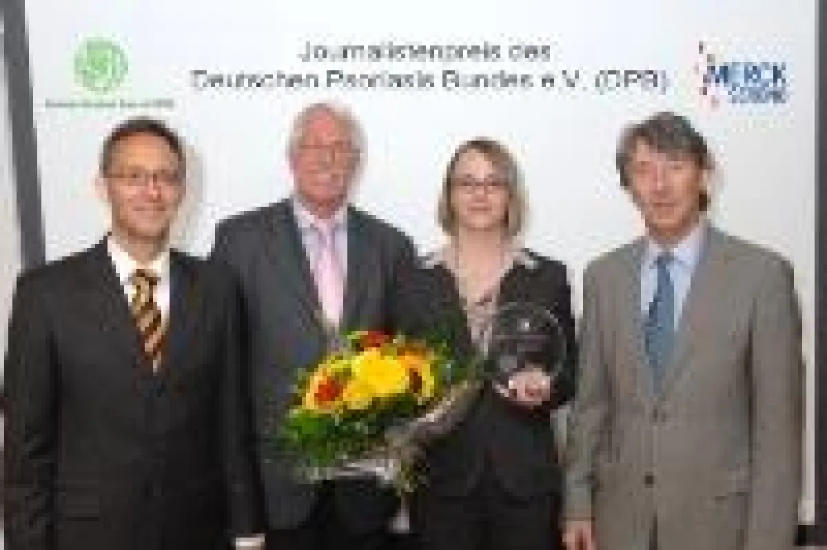 v.l.n.r.: Dr. Peter Amann, Merck Serono, Hans-Detlev Kunz, DPB, Annika Graf, dpa, Dr. Michael Reusch, BVDD