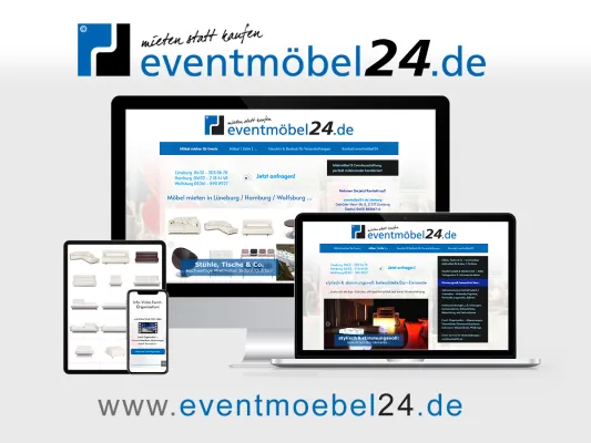 Bild: Webrelaunch bei eventmoebel24.de – Mietmoebel, Bestecke und Geschirrverleih, komplette Event-Ausstattungen