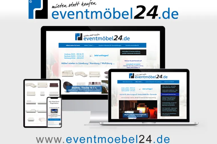 Bild: Webrelaunch bei eventmoebel24.de – Mietmoebel, Bestecke und Geschirrverleih, komplette Event-Ausstattungen