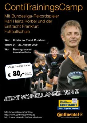 ContiTrainingsCamp in Barsinghausen vom 21. – 23. August mit ehemaligen Profis trainieren Bild: ContiTrainingsCamp in Barsinghausen vom 21. – 23. August mit ehemaligen Profis trainieren