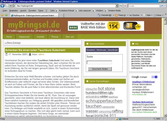 Bild: myBringsel.de: Der redaktionelle Preisvergleich für Erlebnisgeschenke