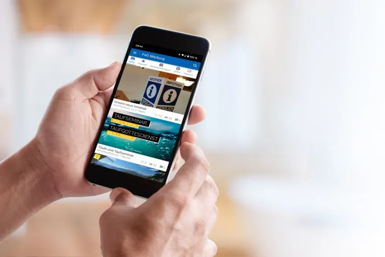 Freie evangelische Gemeinde Marburg organisiert Gemeindeleben mit App Bild: Freie evangelische Gemeinde Marburg organisiert Gemeindeleben mit App