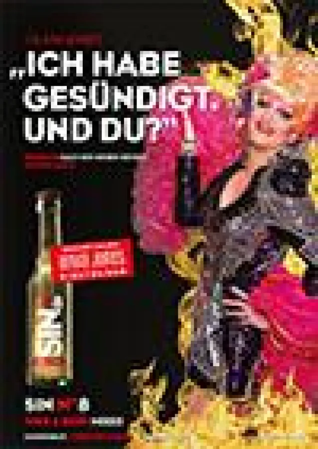 Plakat „Ich habe gesündigt. Und Du?“: Olivia Jones auf Kieztour mit Sin No. 8 (Bild: ZGM)