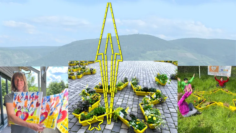 Bild: Beedabei Natur-Kunstwerk "FOKUS" lenkt Aufmerksamkeit auf Helfer im Ahrtal